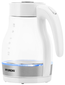 Чайник Hyundai HYK-G3802 1.7л 2200Вт белый серебристый